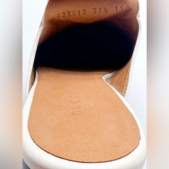 Gucci Princetown Mules Horsebit Mystic White Leather SlipOn Loafers EU37.5 US7.5 - Picture 6 of 11